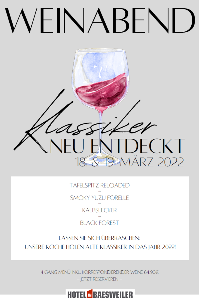Weinabend im Hotel Restaurant in Baesweiler